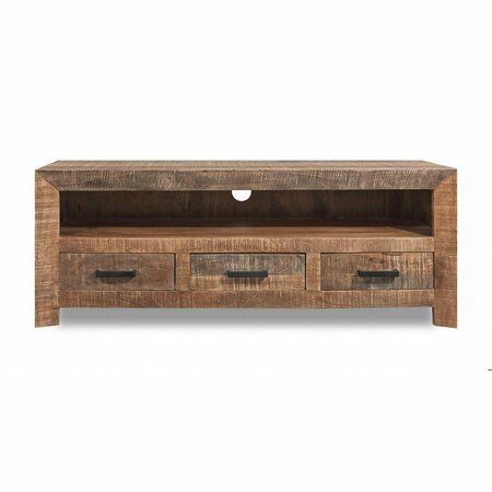 HOMEROOTS 3 Drawer of Solid Mango Wood Media Console 379810